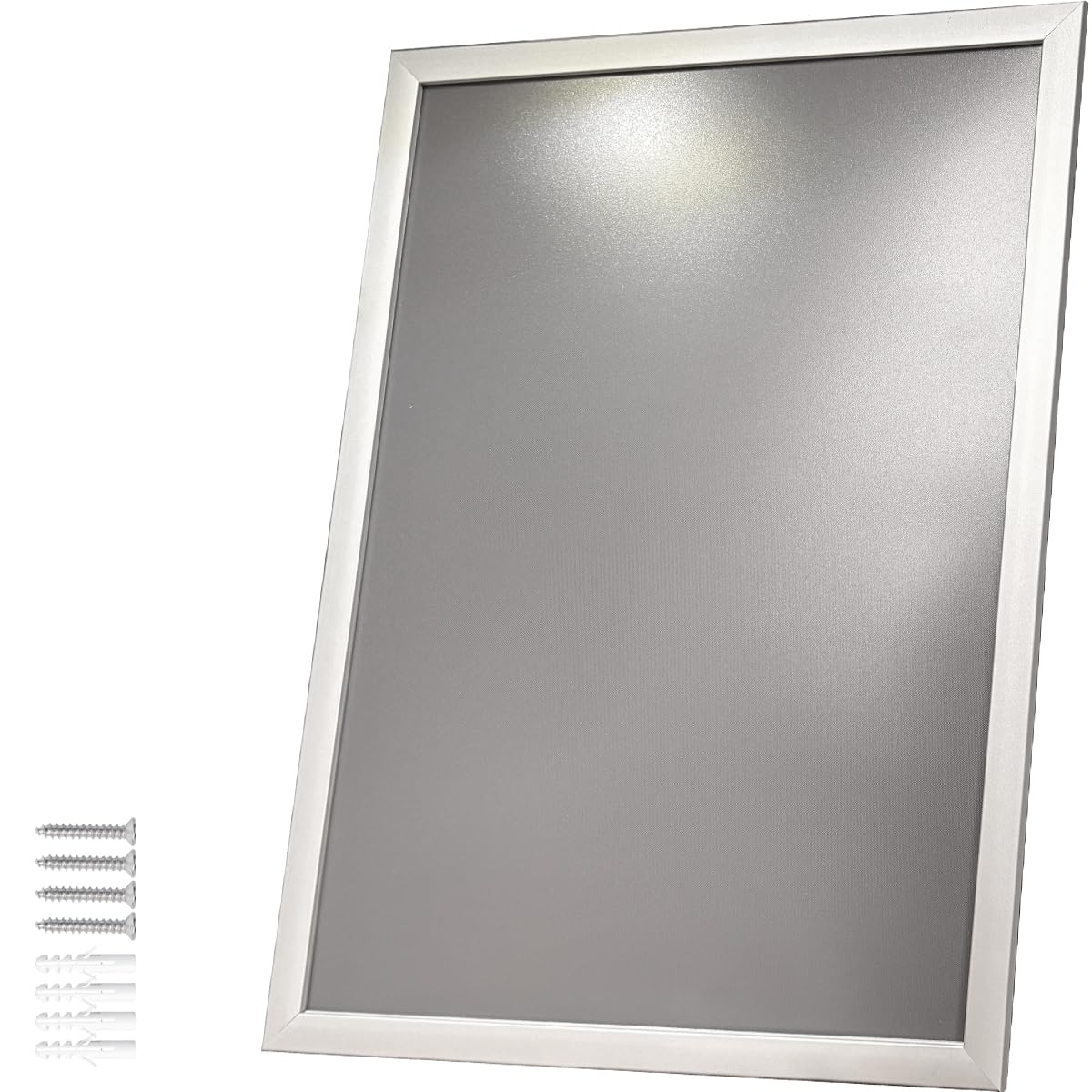 Albyco A4 Folding Frame, Click Frame, Easy-Click System, Photo Frame, A4 Format, 21 x 29.7 cm, Profile Width 19 mm, Aluminium, Anti-Reflective Protective Pane, Mounting Material