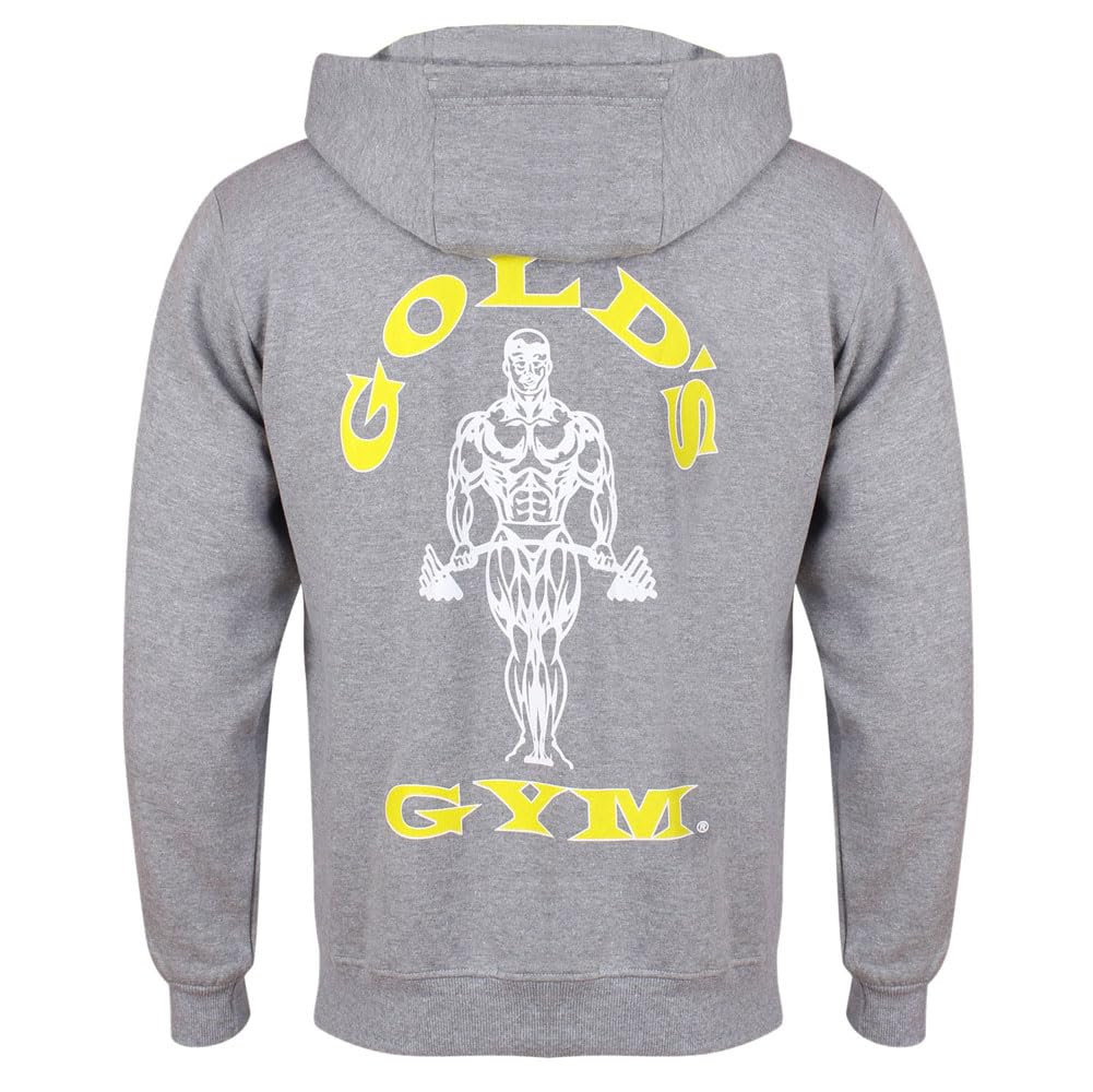 Gold's Gym Men's Zip Through Sweater Hoody Printed Hooded Sweatshirt Hoodie Felpa con Cappuccio Uomo (Pacco da 1)