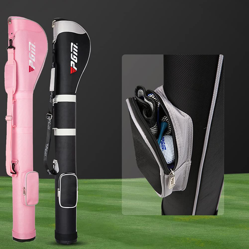 Pitch and Putt Golf Sunday Reisetasche, Golfbags Pencil Tragetasche mit Schultergurt, Platz für 6-7 Schläger (Rosa/Schwarz)