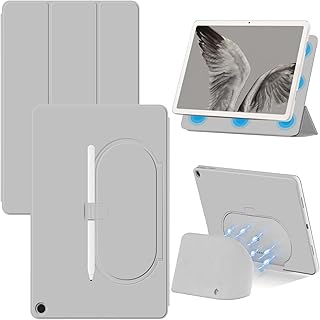 Miimall Compatible with Google Pixel Tablet Case, Ultra Slim Lightweight PU Leather Protective Shell Anti-Scratch Full Coverage Magnetic Bumper Flip Cover for Google Pixel Tablet (10.95" 2023)-Gray