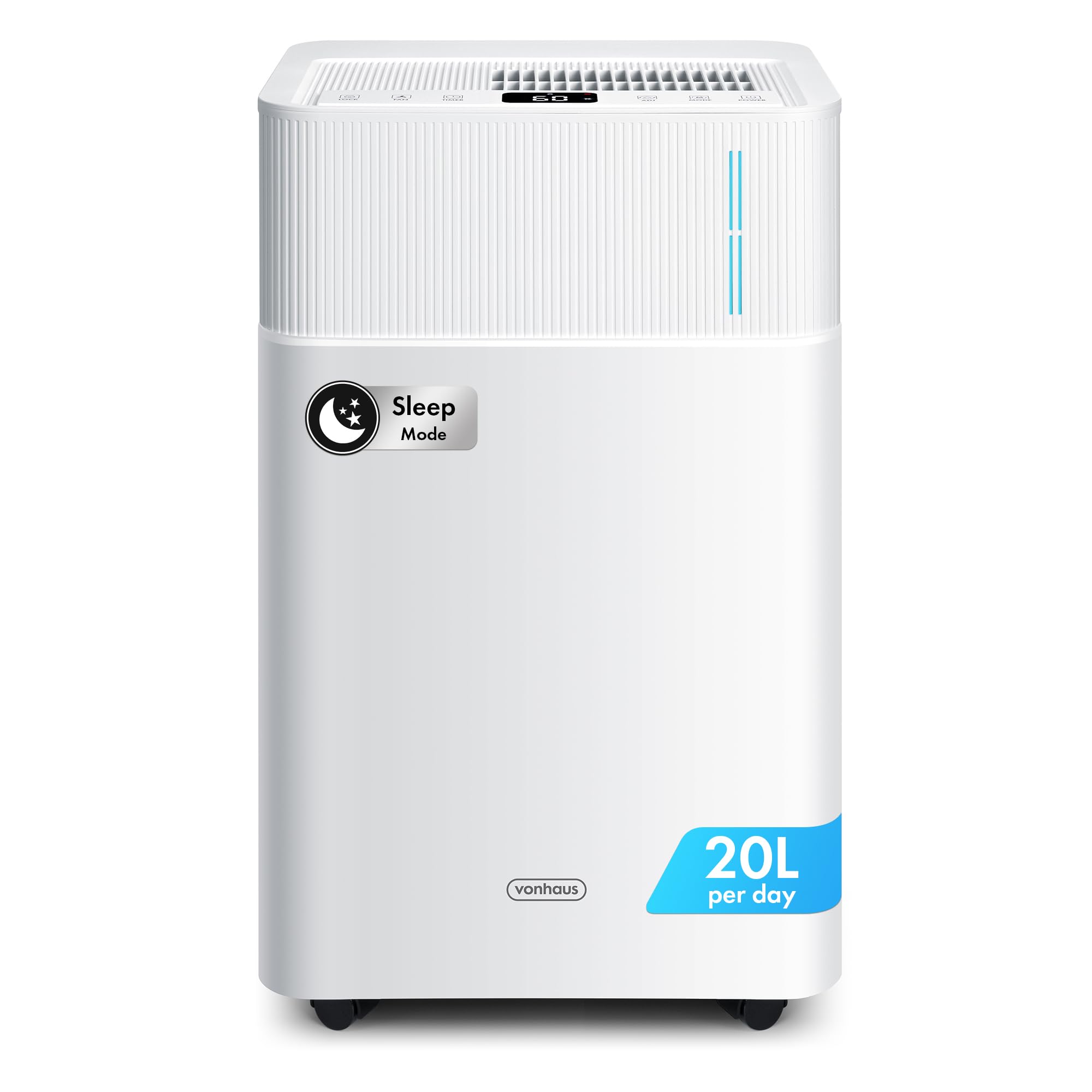VonHaus Dehumidifier 20L/Day, 4.5L Water Tank – Moisture Extraction Machine For Damp, Condensation, Laundry/Clothes Drying, Prevents Mould & Smells – For Home, Bedroom, Utility Room & More