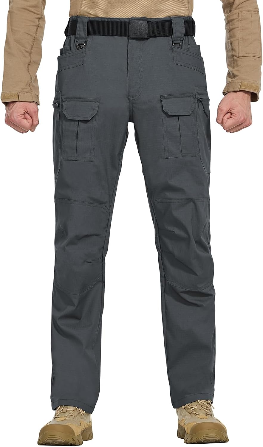 Men's Stretch Tactical Pants Ripstop Water Resistant Cargo Pants Outdoor EDC Lightweight Work Hiking Pants - Image 2