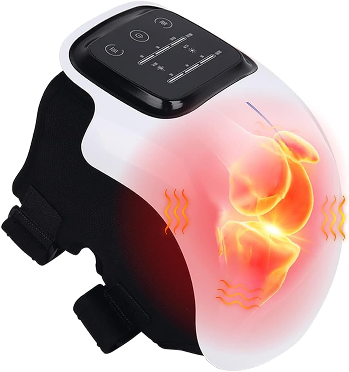 AWH Sunyark Knee Massager-Large LED Screen Arthritis Knee Massage Wearable with Heat Rechargeable Electronic Smart Knee Massage for Knee Joint Pain Injury, Swelling and Stiffness, Black