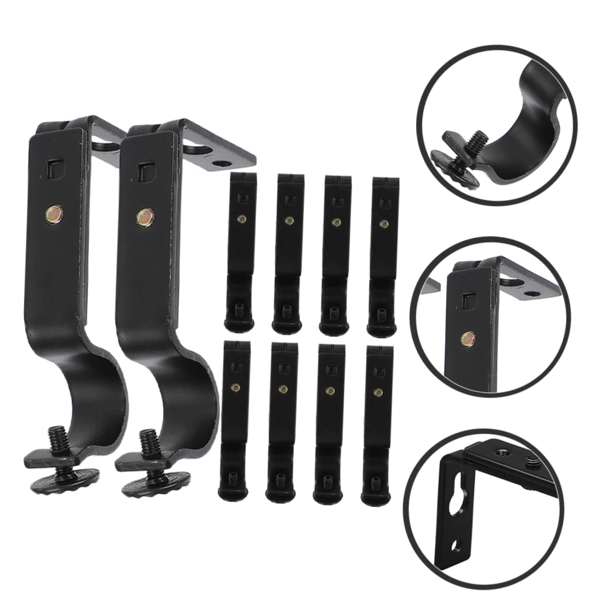 Cabilock 10pièces Supports de Tringle à Rideaux Muraux Fer Faciles à Installer Fixer Polyvalents pour Différentes Tringles et Espaces Intérieurs