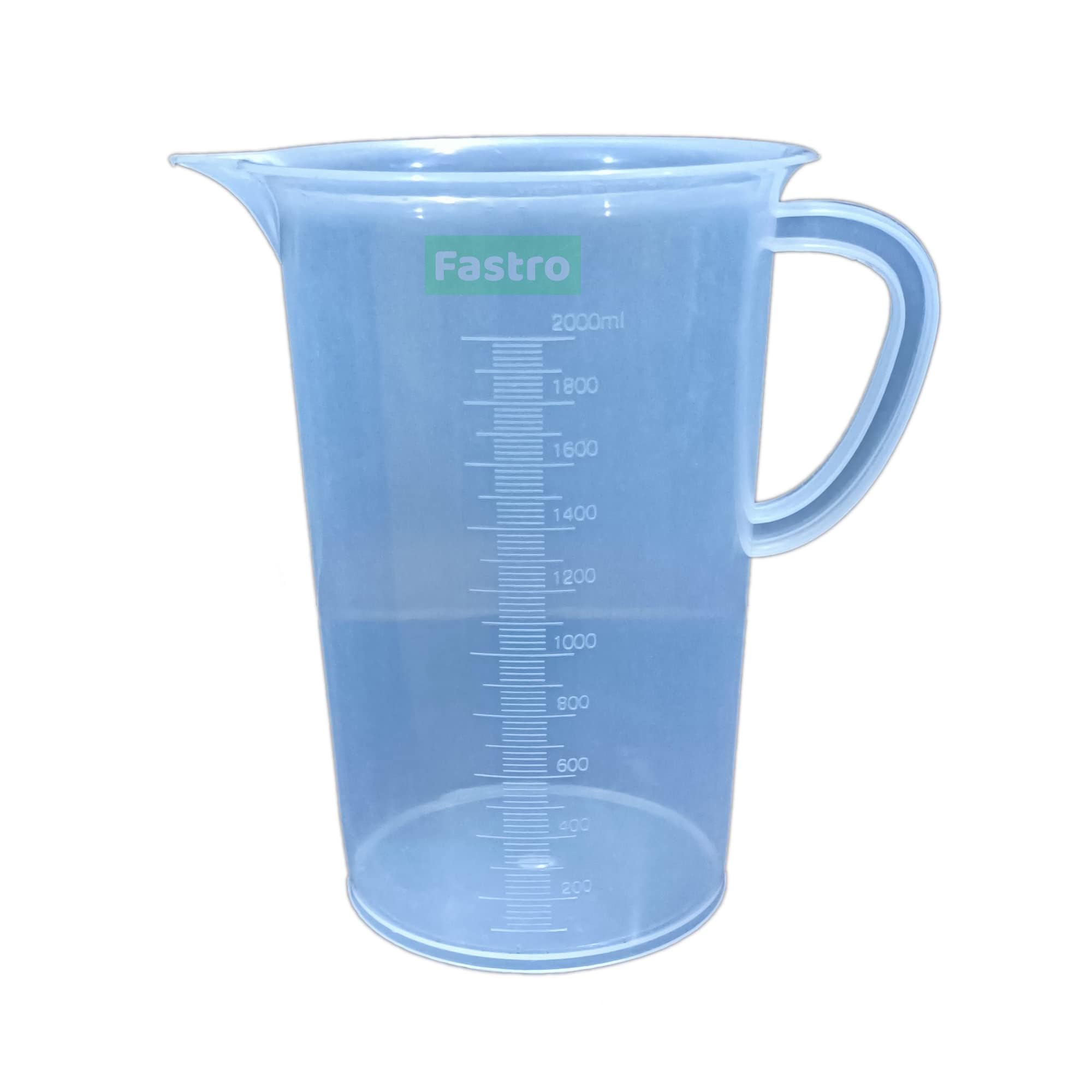 2000 ML Transparent Plastic Measuring Jugs with Handles – Measuring Mugs Cups for Home, Kitchen,Office, School & Laboratory Use, Measuring Solid & Liquids Moulded in Polypropylene