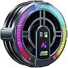 AI Magnetic Fan for Tablets with RGB Lights Digital Gear and Temperature Display Magnetic and Clip Mounting Portable Type-C Powered Cooler for Gaming and Streaming