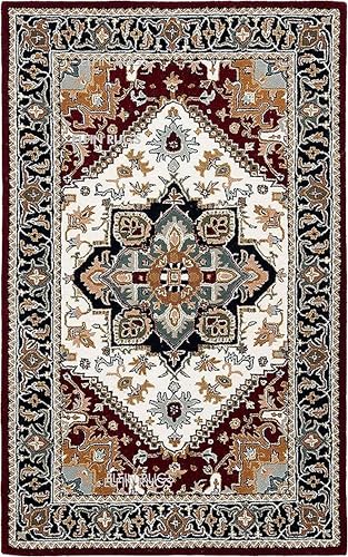 Image of 10x14 Ft Wool Area Carpet - Designer Hand-Tufted Rug for Large Bedrooms, Offices & Reception Areas