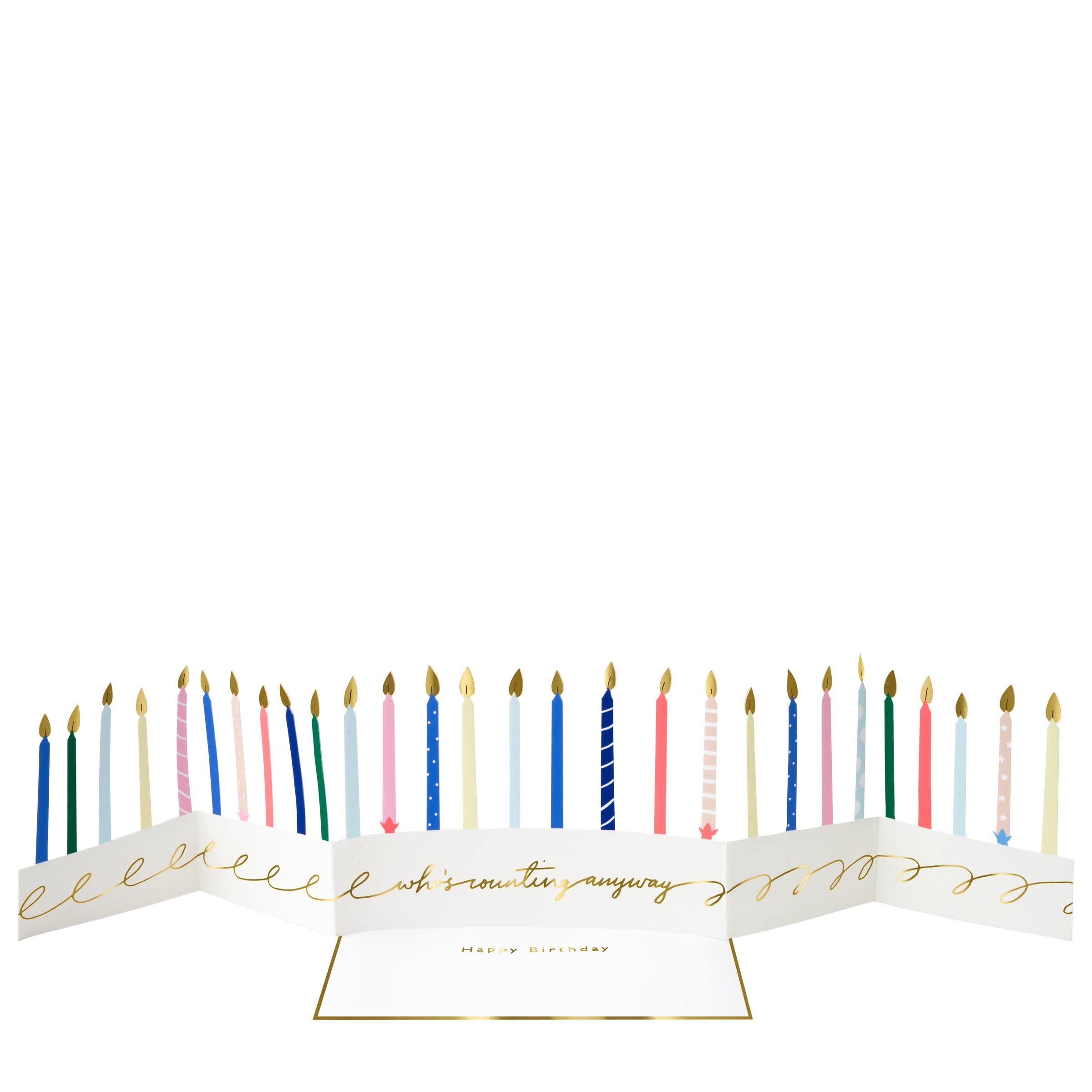 Meri Meri Kerzen Ziehharmonika-Karte - Geburtstagskarte mit Neon- und Goldfolien-Details