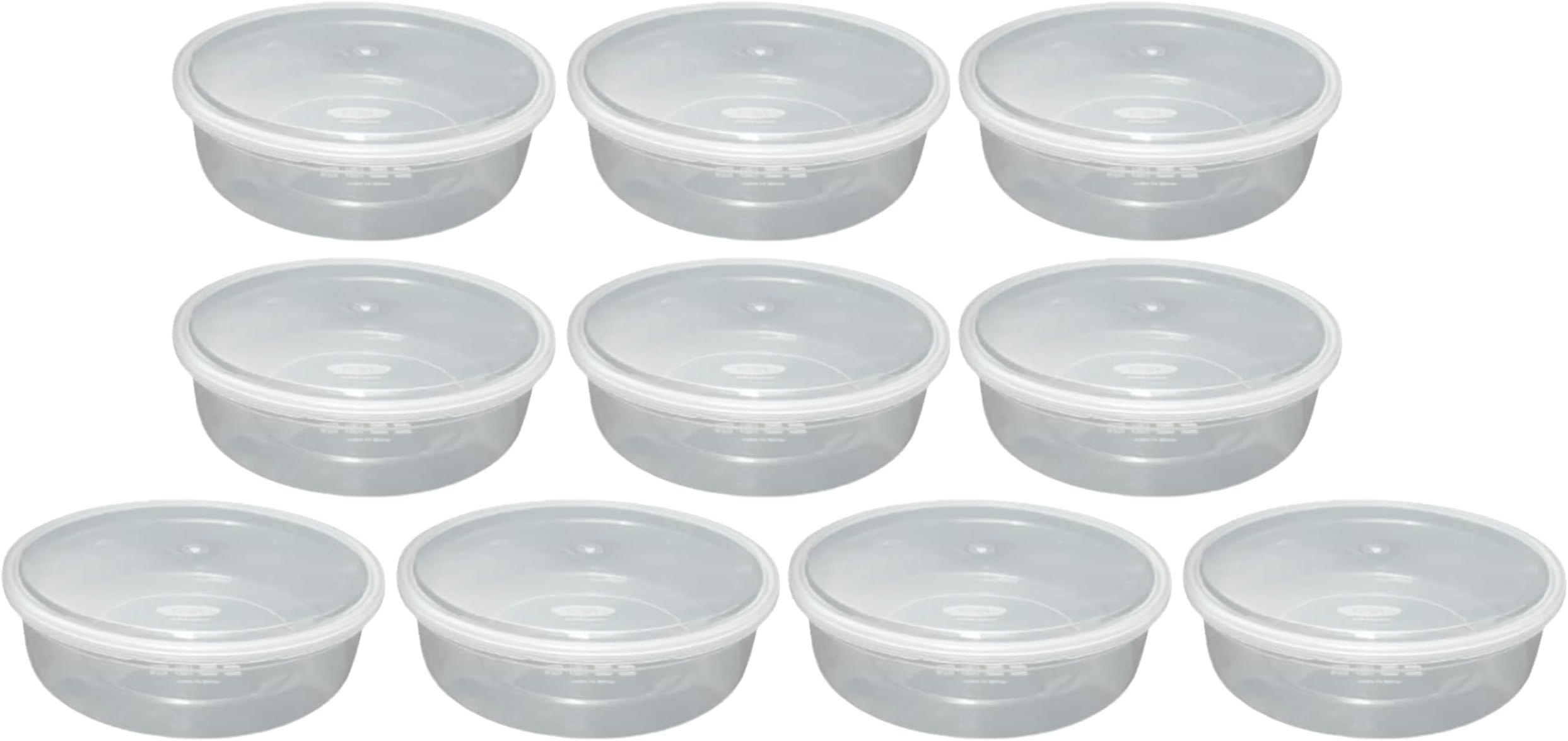LEO Pack of 10 Plastic Food Containers with lids 750ml round