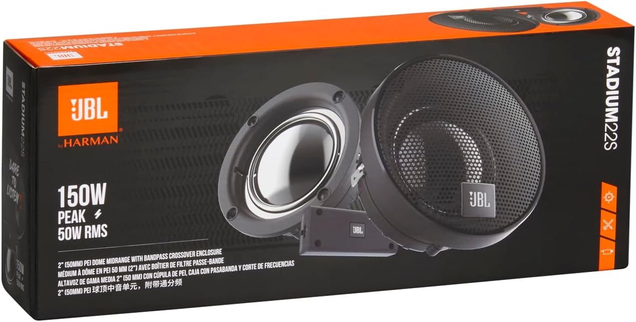 JBL 2 1/2" Car Audio Midrange Upgrade System, Black