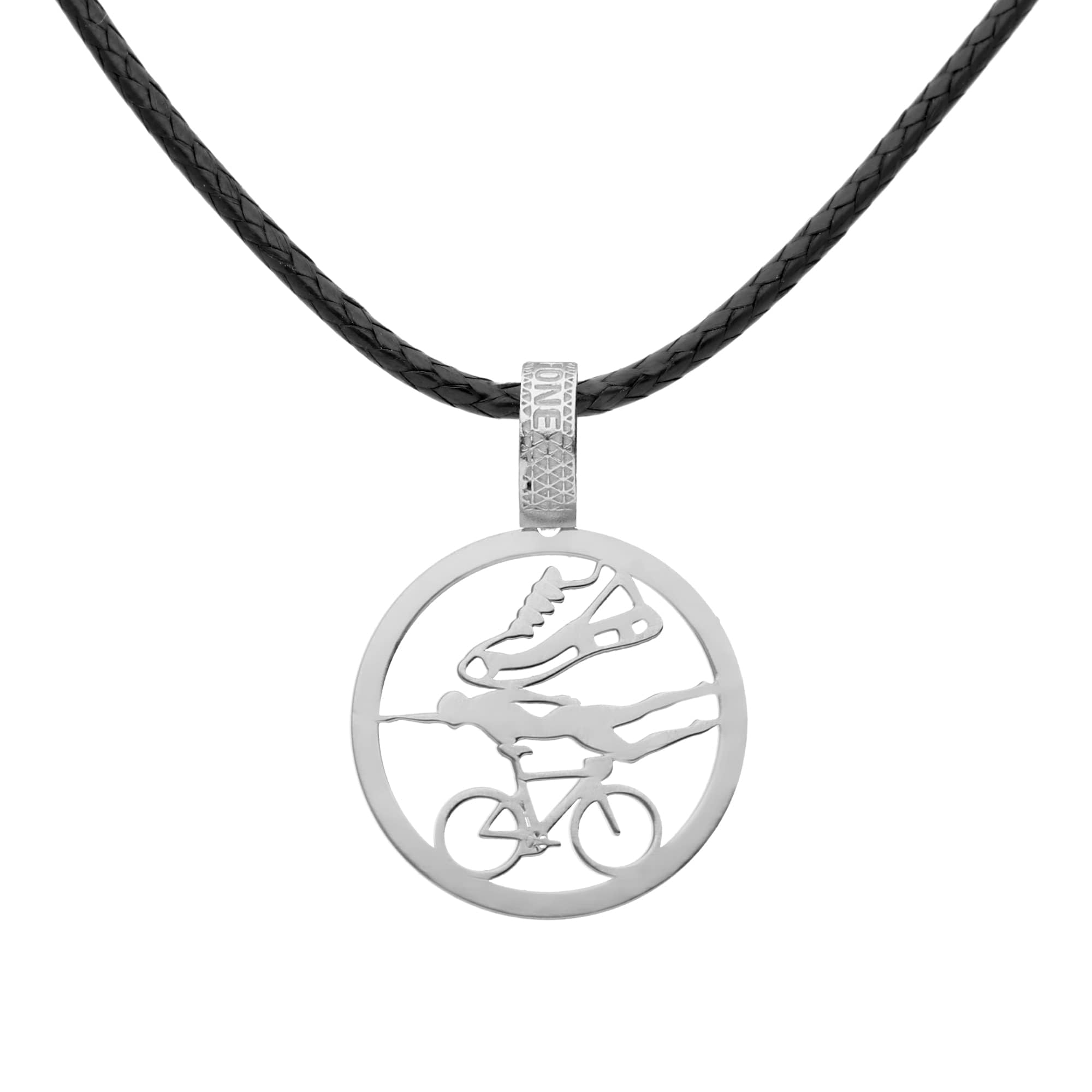 CODEONE Colgante Triathlon | Acero Inoxidable | Diseño DeportivoTriatletas. Natación. Running. Ciclismo | Estuche de Regalo