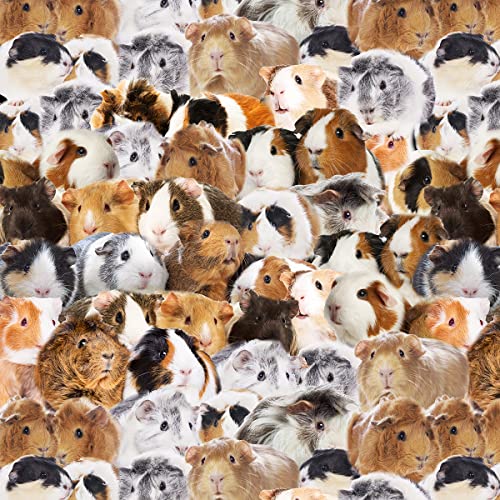 Tissu d'ameublement cochon d'Inde 3D blanc et marron 184x150 cm