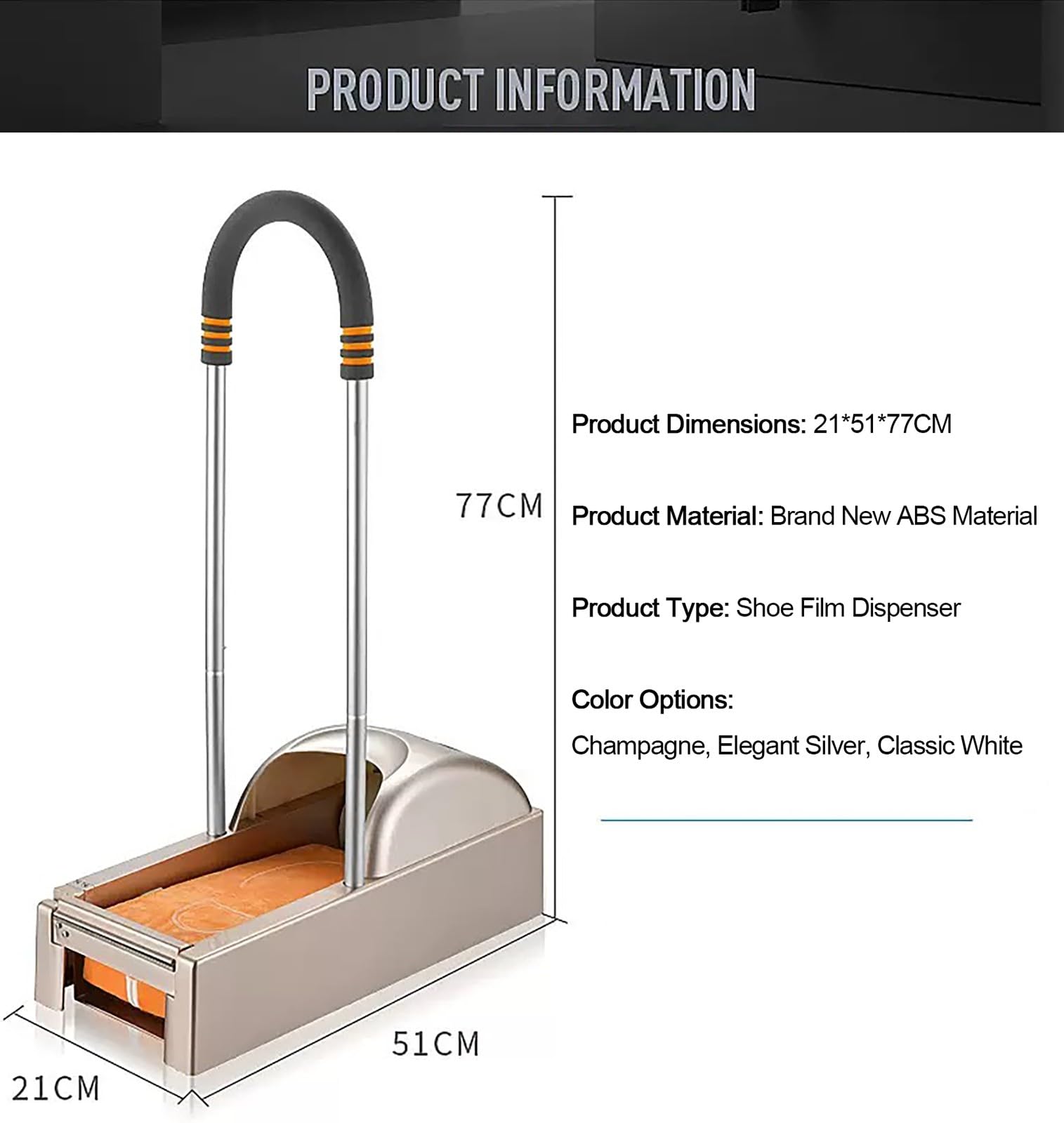 Dispensador AutomáTico de Cubrezapatos con Pedal y 3 Rollos de PelíCula - Dispensador PortáTil Para Hogar y Oficina - MáQuina de PelíCula Desechable para Calzado