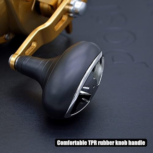 Miniatura 4 de Carrete para pesca de agua salada de caza grande, marco de aluminio y placas laterales de grafito, rodamientos de acero inoxidable 3+1, carrete de