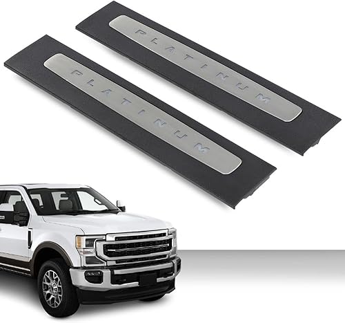 CROSSDESIGN Juego de placas LED para umbral de puerta compatible con Ford F250 F350 F450 F550 Super Duty Crew Cab Only 2017-2022