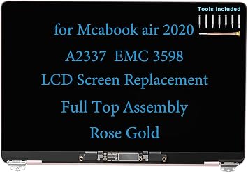 Screen Replacement for MacBook Air M1 2020 A2337 EMC 3598 LCD Screen Complete Full Top Display Assembly Kit Rose Gold