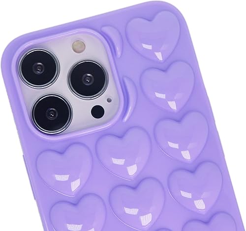 Miniatura 4 de DMaos Funda para iPhone 13 Mini para mujer, funda de gel Kawaii con forma de corazón de burbujas para reventar 3D, linda figura femenina para iPhone
