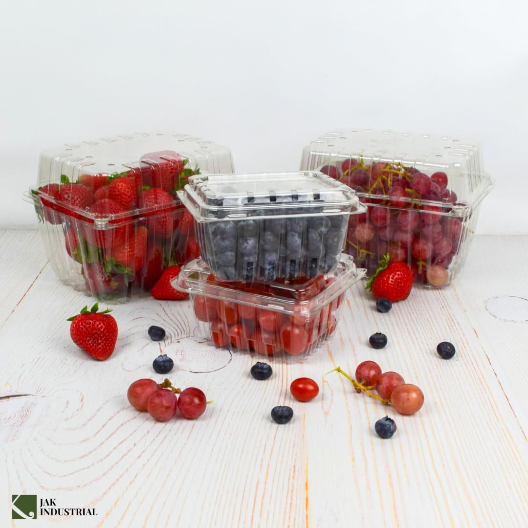 Strawberry Pint Container [44 Pack] Pint Green Molded Pulp Fiber Berry