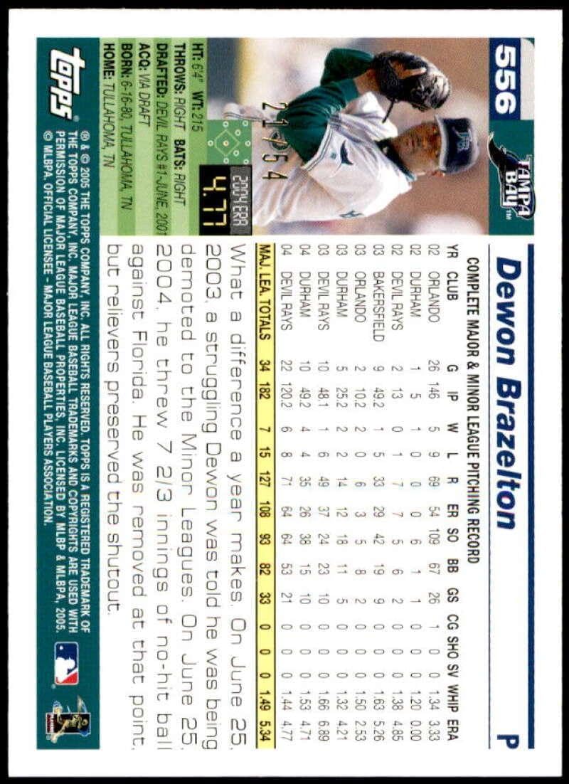 Dewon Brazelton Card 2005 Topps #556 - Slabbed Baseball Cards
