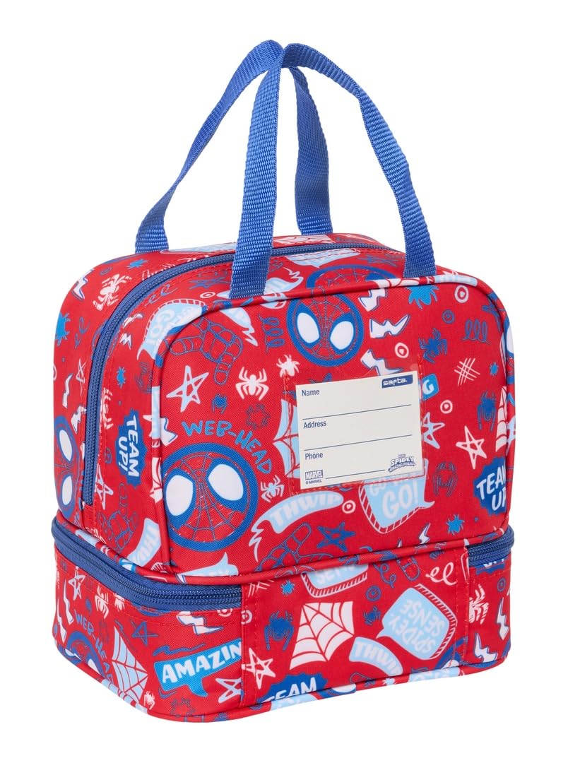 Safta SPIDEY RESCUE - Porte-goûter, Qualità e Massima Résistance, Porte-Cibo, Ricreo, Spuntino e Colazione, 20 x 15 x 20 cm, Rose/Blu, M, Casual