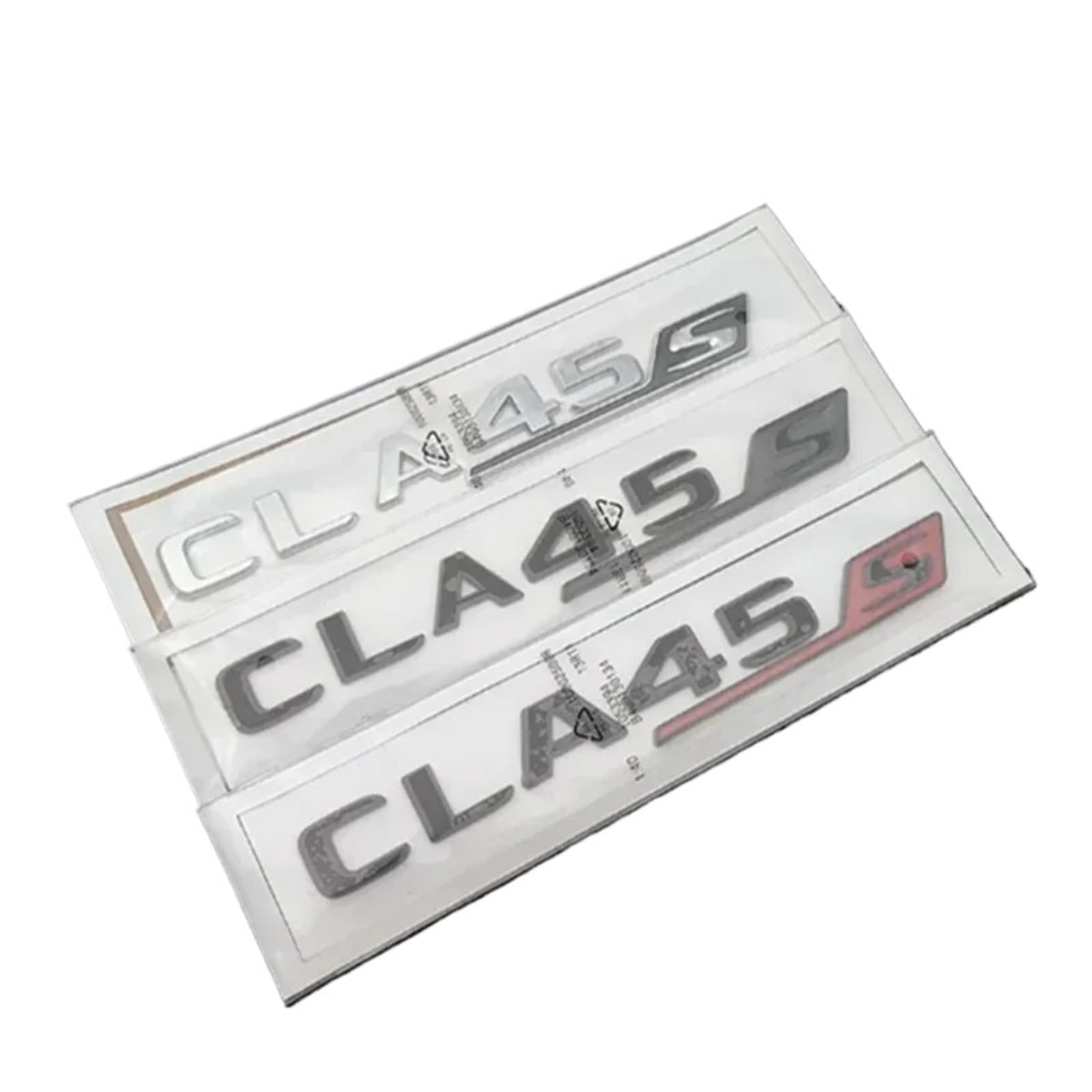 Emblema distintivo for bagagliaio, logo adesivo, lettere, accessori auto, ABS cromato 3D, CLA 45 S C117 C118 CLA45S TURBO(CLA45S Black Red)