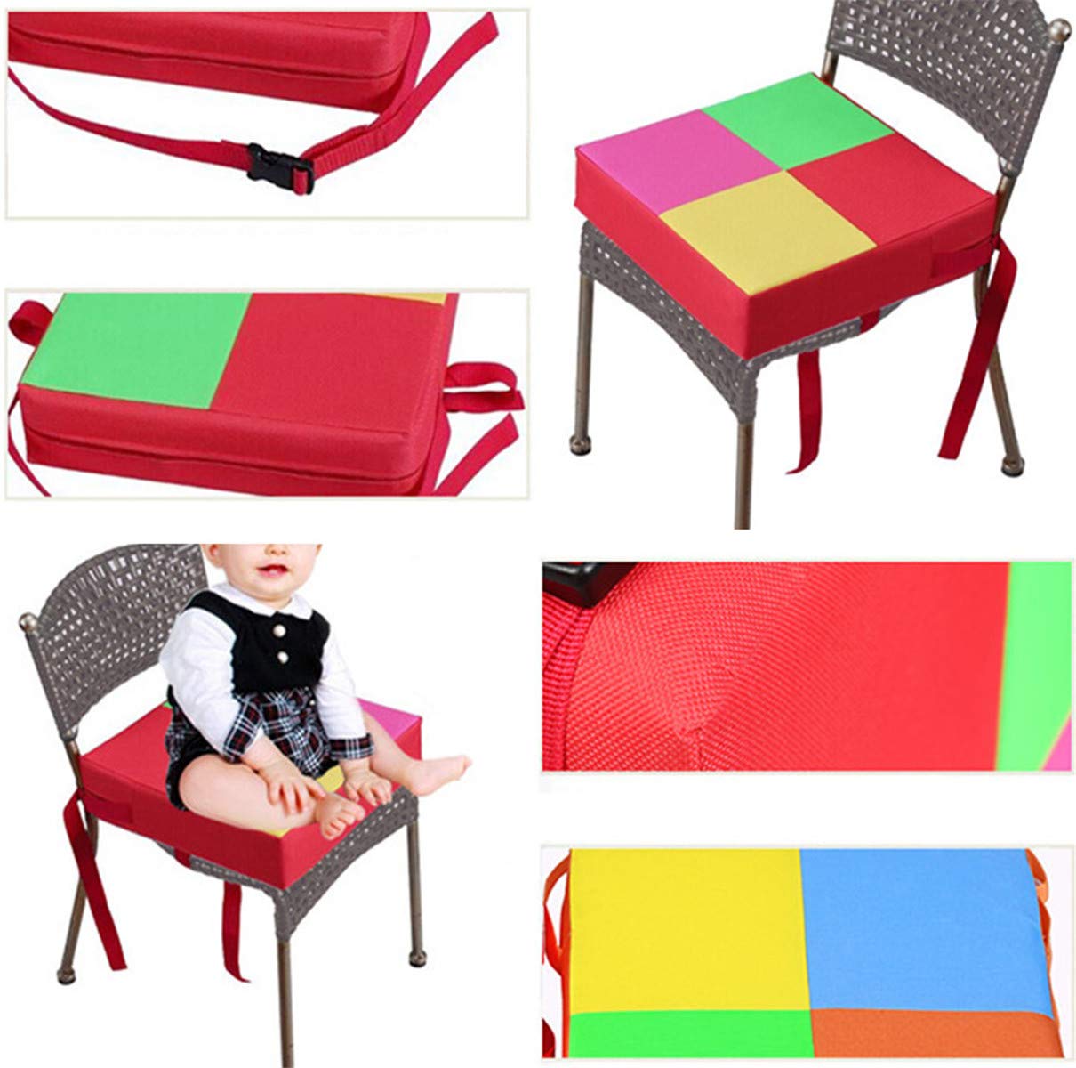 Bebé Niños Niños Cojin Silla De Comedor Asientos De Amortiguador, Fansu Estampado De Dibujos Desmontable Y Ajustable Gruesa Cojín Del Asiento De Refuerzo Extraíble Mat (Astronave,40x40x5cm