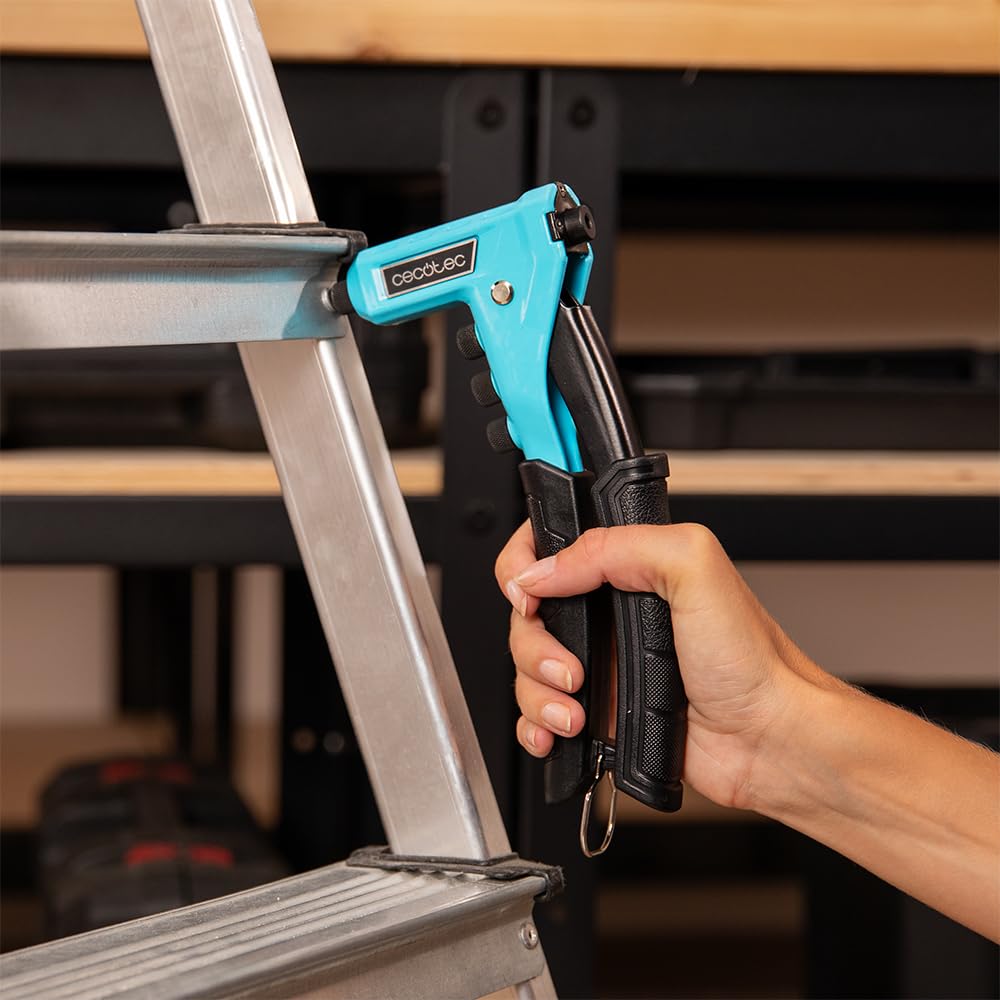 Cecotec Rivettatrice manuale FixerForce 4000 Full equip, Regolazione senza Chiave, Include 4 Ugelli di Diverse Misure (2.4, 3.2, 4, 4.8 mm) e 4 Mandrini, Valigetta e 400 Rivetti Inclusi