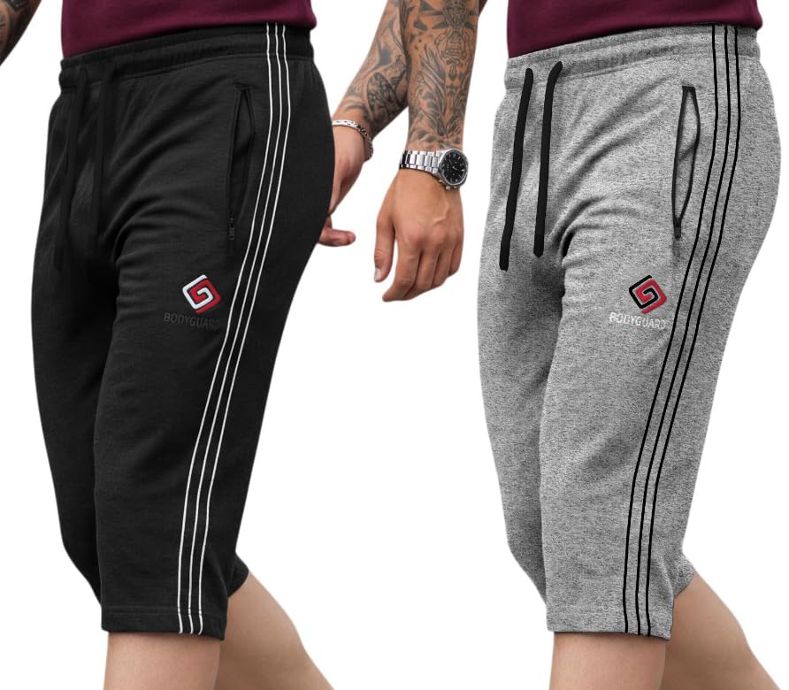 Image of FEEL TRACK Men's Regular Fit Three Fourth Capri (Pack of 2)