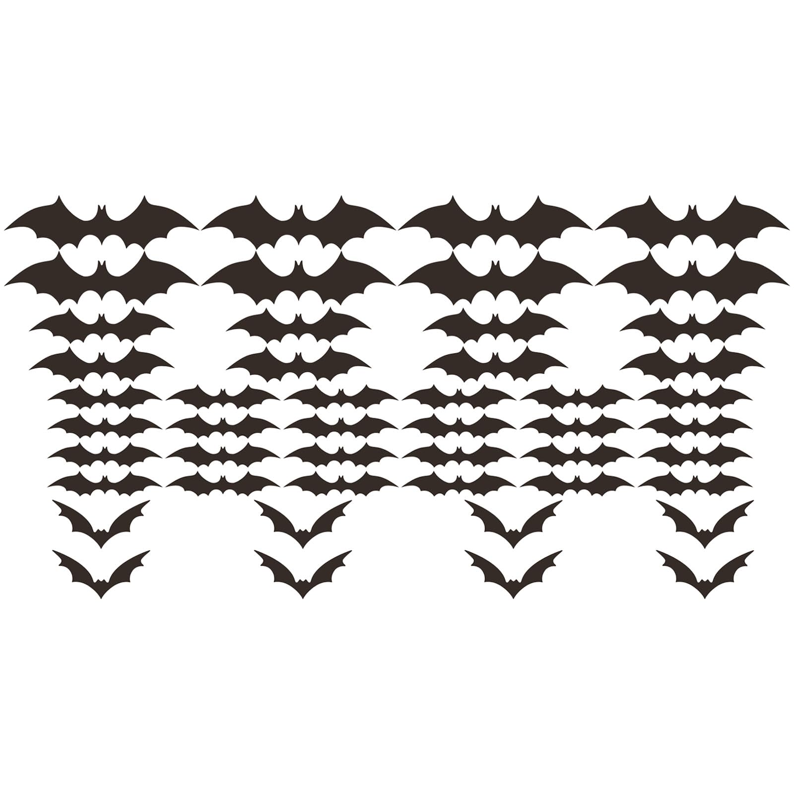 48Pcs 3D Bat Sticker Wall Decals Halloween Wall Decoration Clings Bats Stickers Window Decals Bat Decorations