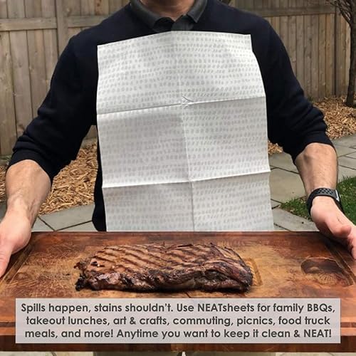 Miniatura 4 de NEATsheets Baberos desechables para adultos niños y ancianos servilletas adhesivas para comer uso personal cuidado en el hogar y negocios