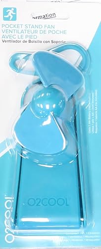 Miniatura 4 de O2COOL Ventilador de escritorio y bolsillo de batería personal - Clip de mosquetón - Soporte abatible - Silencioso - Cuchillas de espuma - Verde