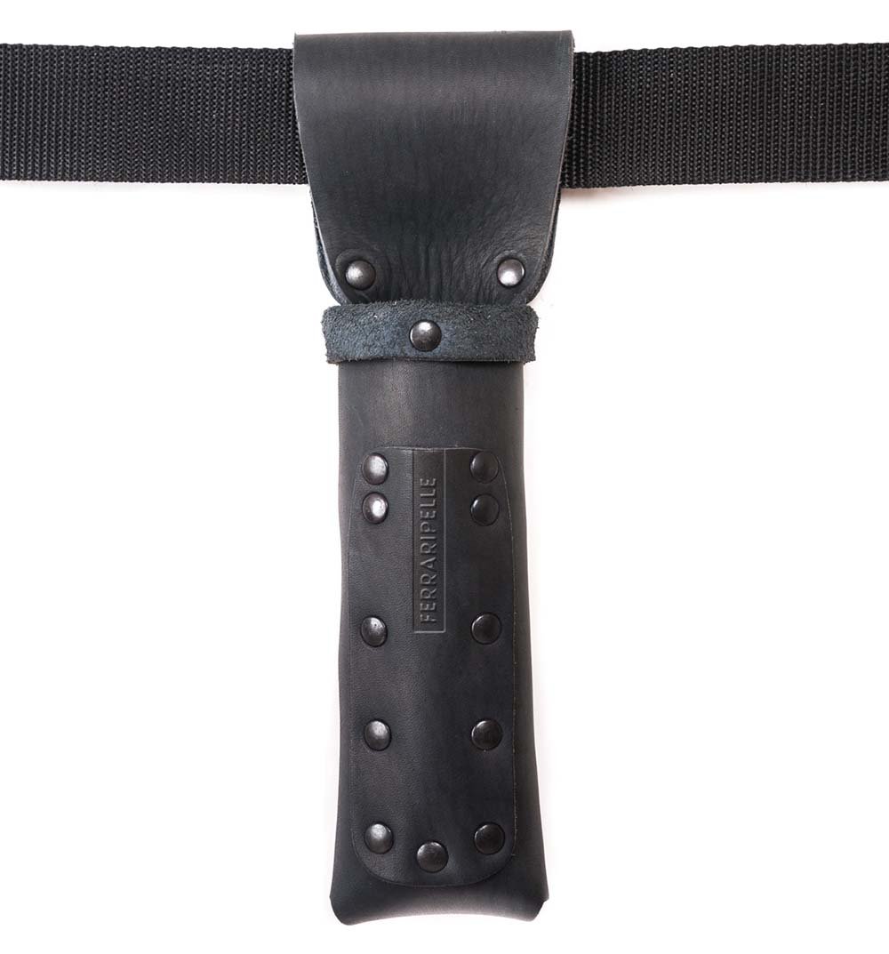 Porta Metro In Pelle E Legno - Fatto A Mano In Italia, Nero, Con Cintura Inclusa, Per Lavori - Foto 6