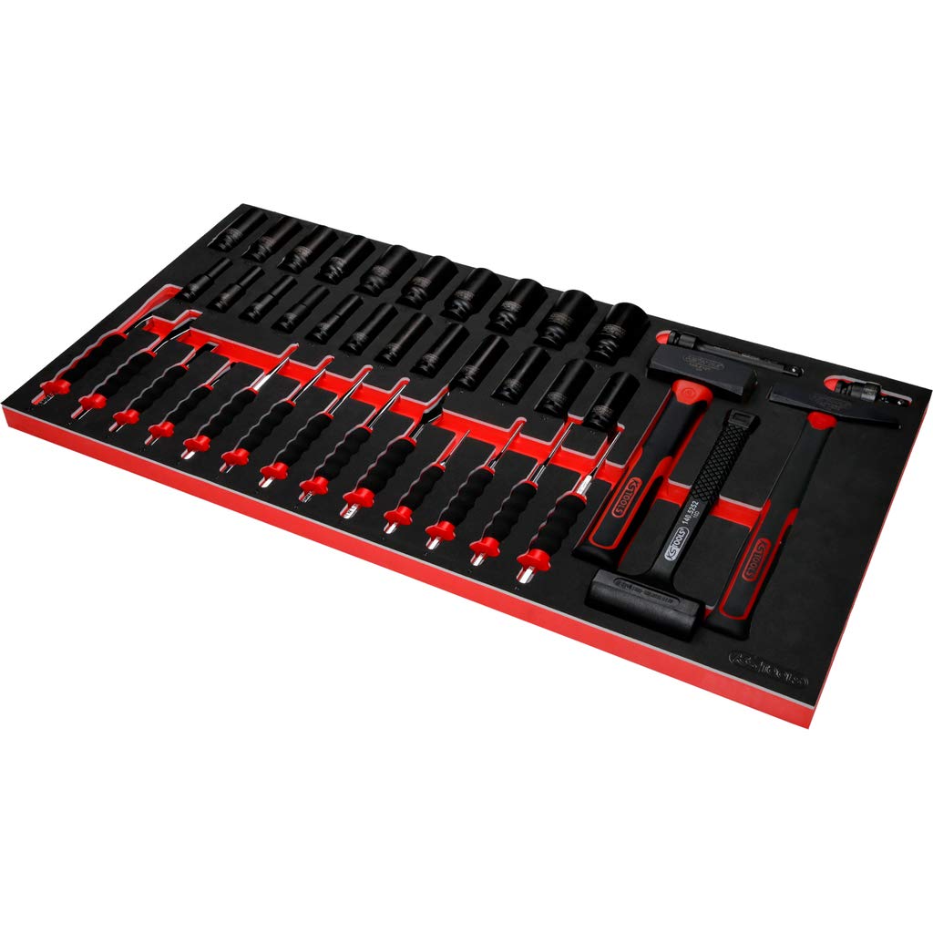 KS Tools 825.8564 Chariot d'atelier PERFORMANCEplus P25 avec 8 tiroirs, équipé de 564 Outils dans 8 Compartiments pour 8 tiroirs