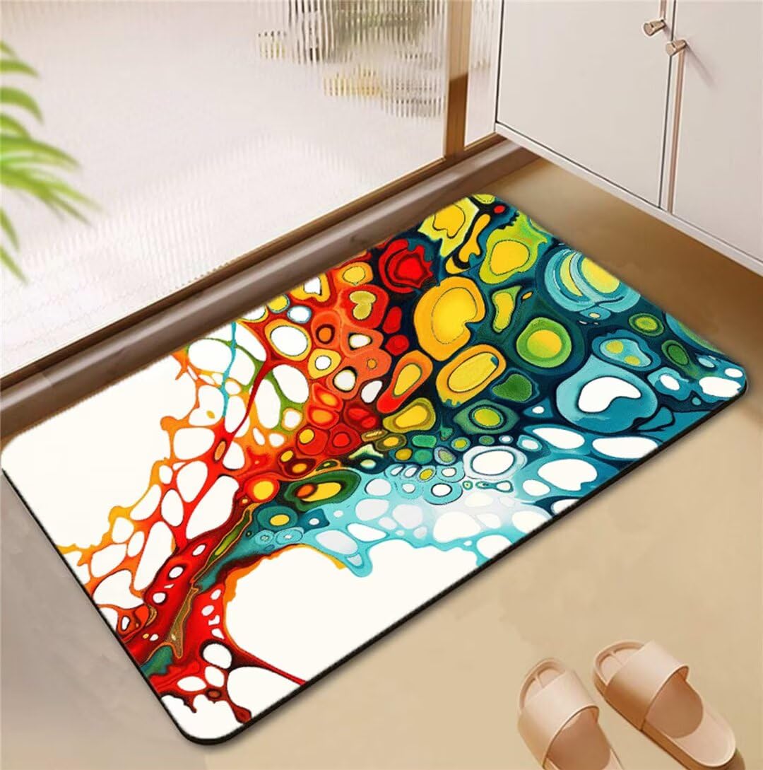 Tapis de douche sèche rapide 50x80cm antidérapant avec motif abstrait chic