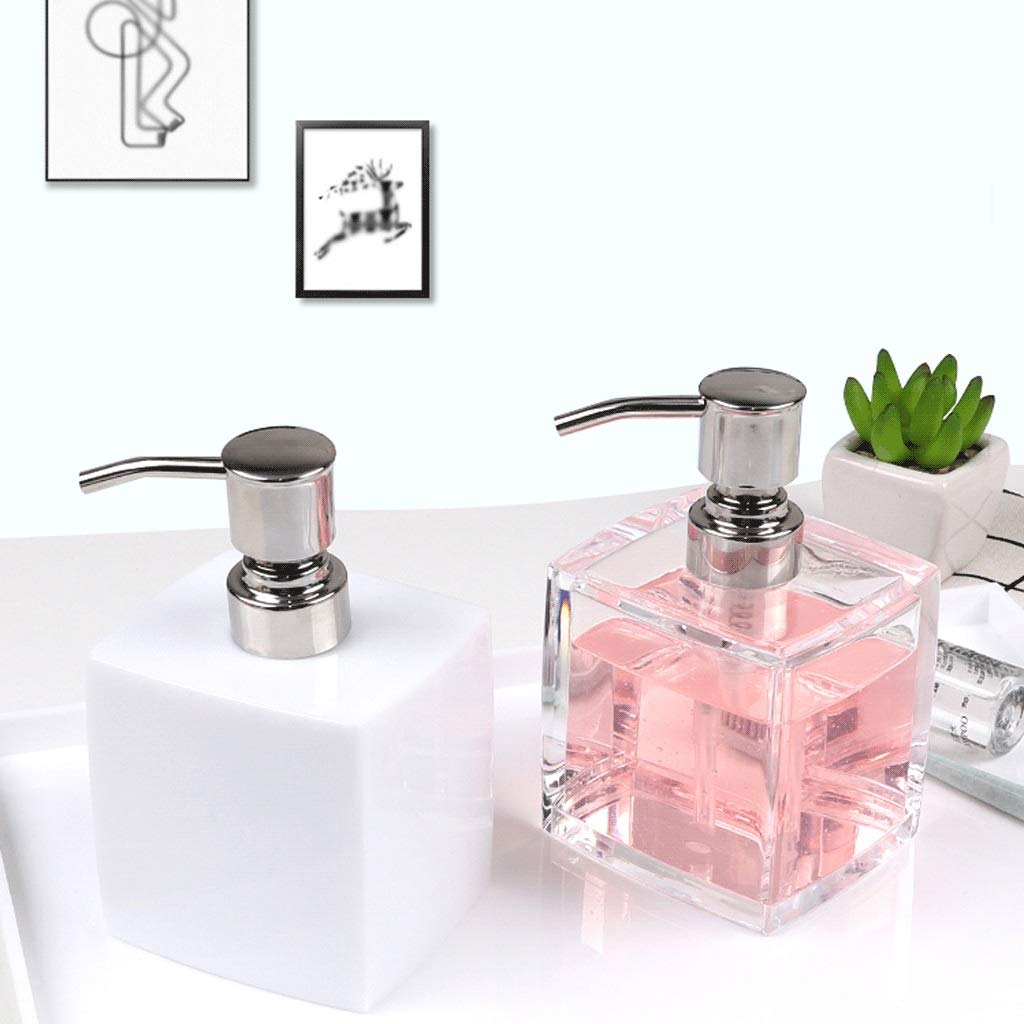 S Akryl z kwadratowym wkładem ze stali nierdzewnej do blatu zlewozmywaka kuchennego(Soap Dispenser C)