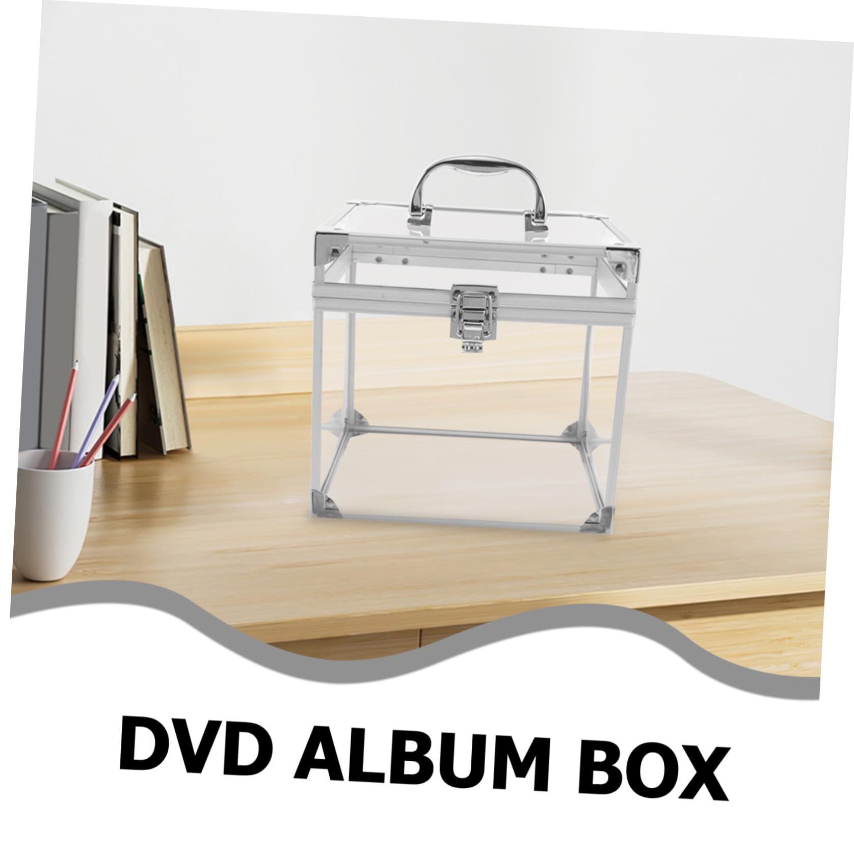 EXCEART Scatola Porta Dischi in Acrilico con Manico per Organizer da Scrivania, Grande Capacità per Custodia Album in Vinile e Copertine, per Soggiorno Raffinato