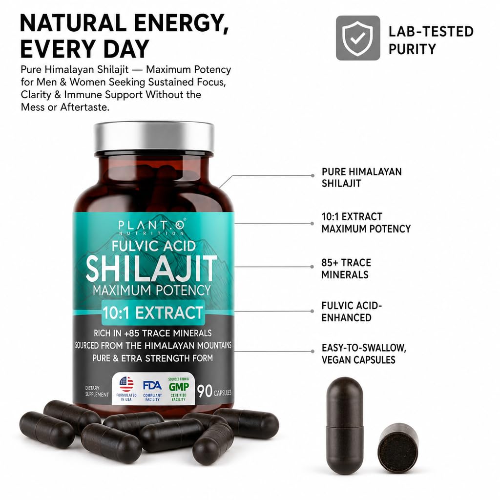 Himalayan Shilajit Capsules 1000mg, 10:1 Extract, 90 Count (45-Day Supply) — Amazon image 6