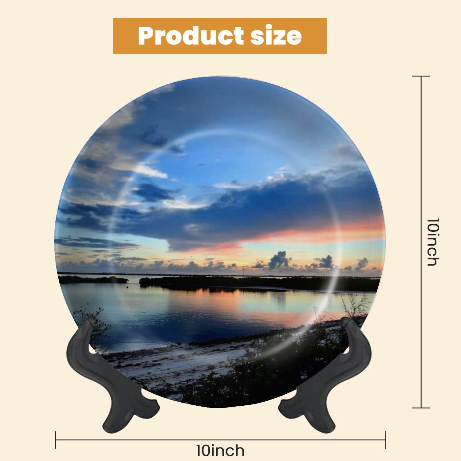 Decorative Plates for Display Key West sunset Gift Plates Ceramic Collections Plates Hanging Artwork for Living Dining Room Kitchen Souvenir