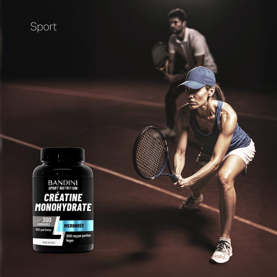Bandini® Créatine Monohydrate 300 Comprimés (+3 Mois) 3000mg à dose - | Augmente les Performances Physiques & la Force Musculaire - Booster Musculation Puissant - Creatine Micronisée Pure et Vegan