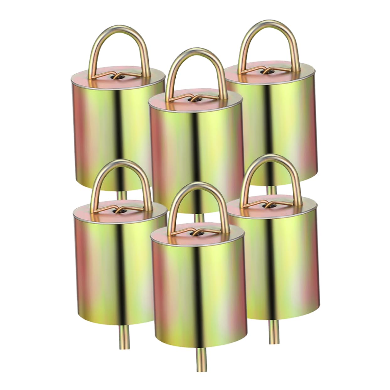 Sosoport Cow Sheep Bells Set 6pcs Metal Bells Farm Animal Vintage Style Loud Ringing for Anti-Lost