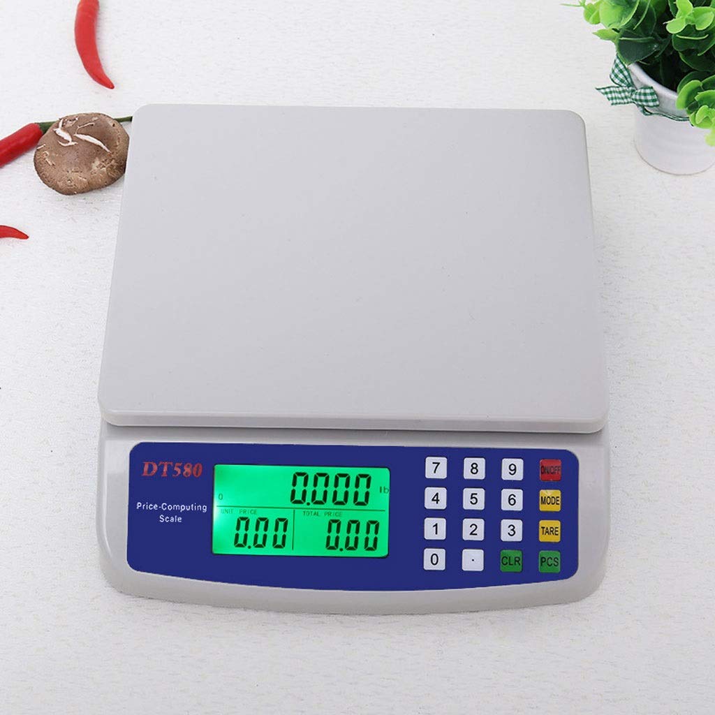 Elektronische Waage, Präzisions-1G-Plattformwaage, LED-Anzeige, industrielle Lebensmittelwaage, Supermarkt-Preiswaage, Obstverkauf, Gemüse-Produktionswaage für den Bauernmarkt (Größe: 30 kg/1 g) (30