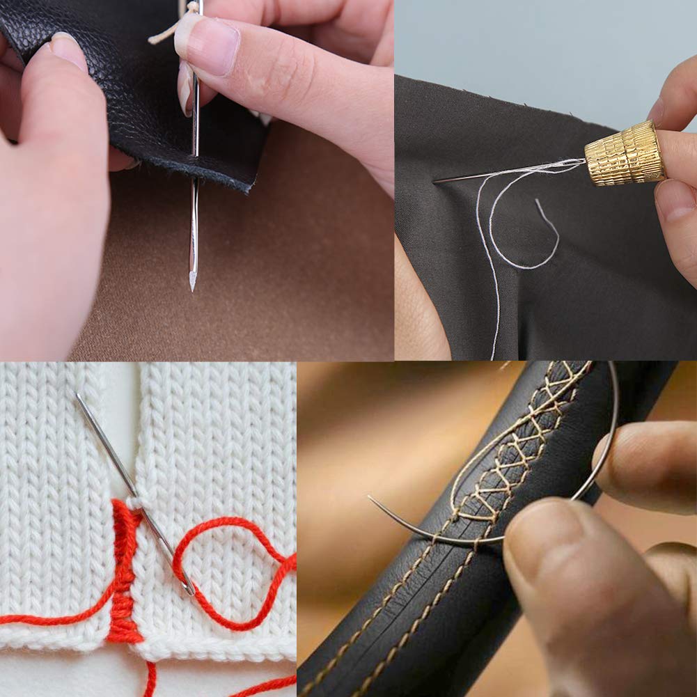 KAMAIKA Kit di Riparazione tappezzeria Cucito in Pelle con punteruolo