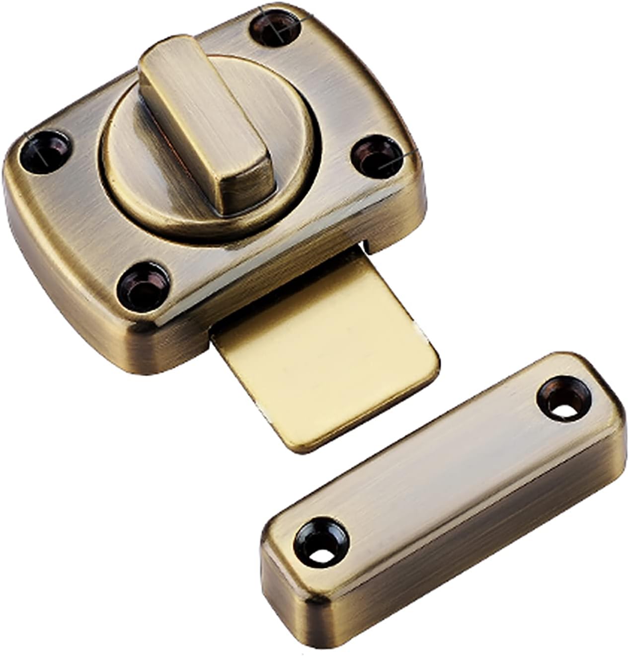 1pc Heavy Duty Security Door Latch Lock - Zinc Alloy Barrel Bolt for Wooden Doors, and Cabinets(Green Patina)