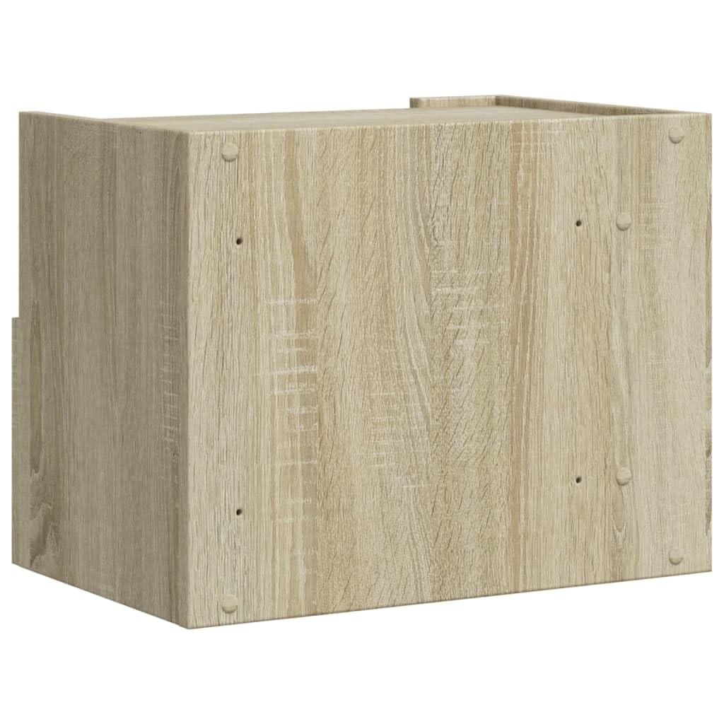 Mesita de noche de pared (madera de roble, 45 x 30 x 35 cm)