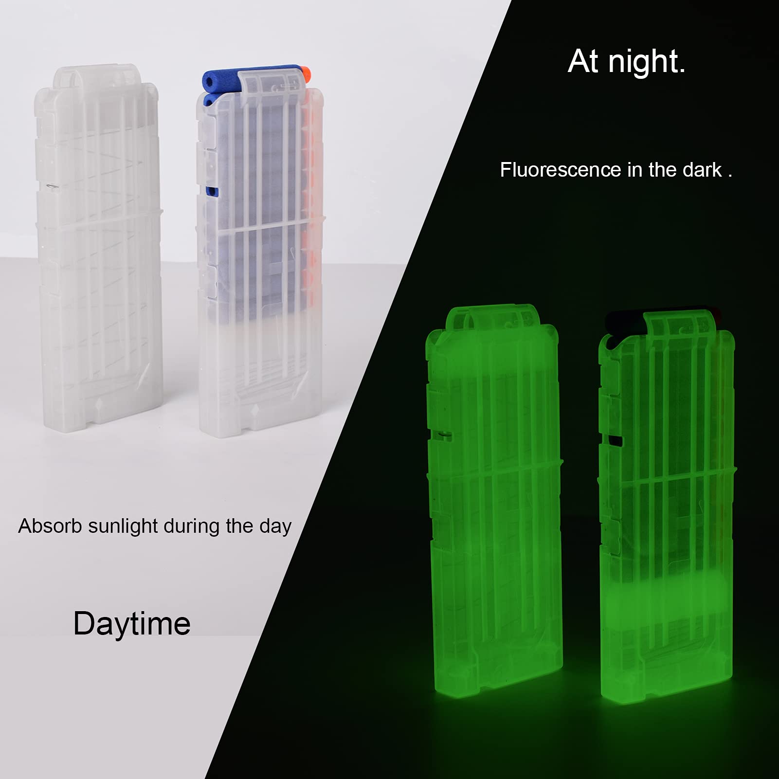 4-Pack Soft Bullet Clips – 12-Dart Quick Reload Magazines For NERF N-STRIKE ELITE Blasters (Green)