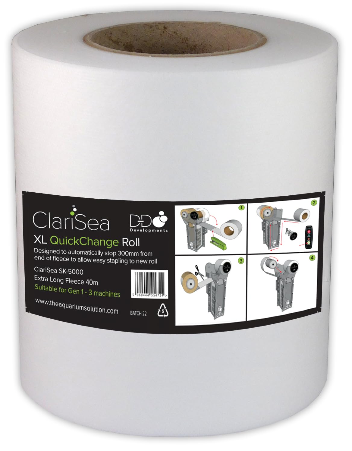 D-D Clarisea SK-5000 XL Quick Change Fleece Roll Easy Staple to New Roll, Extra Long Fleece 40m