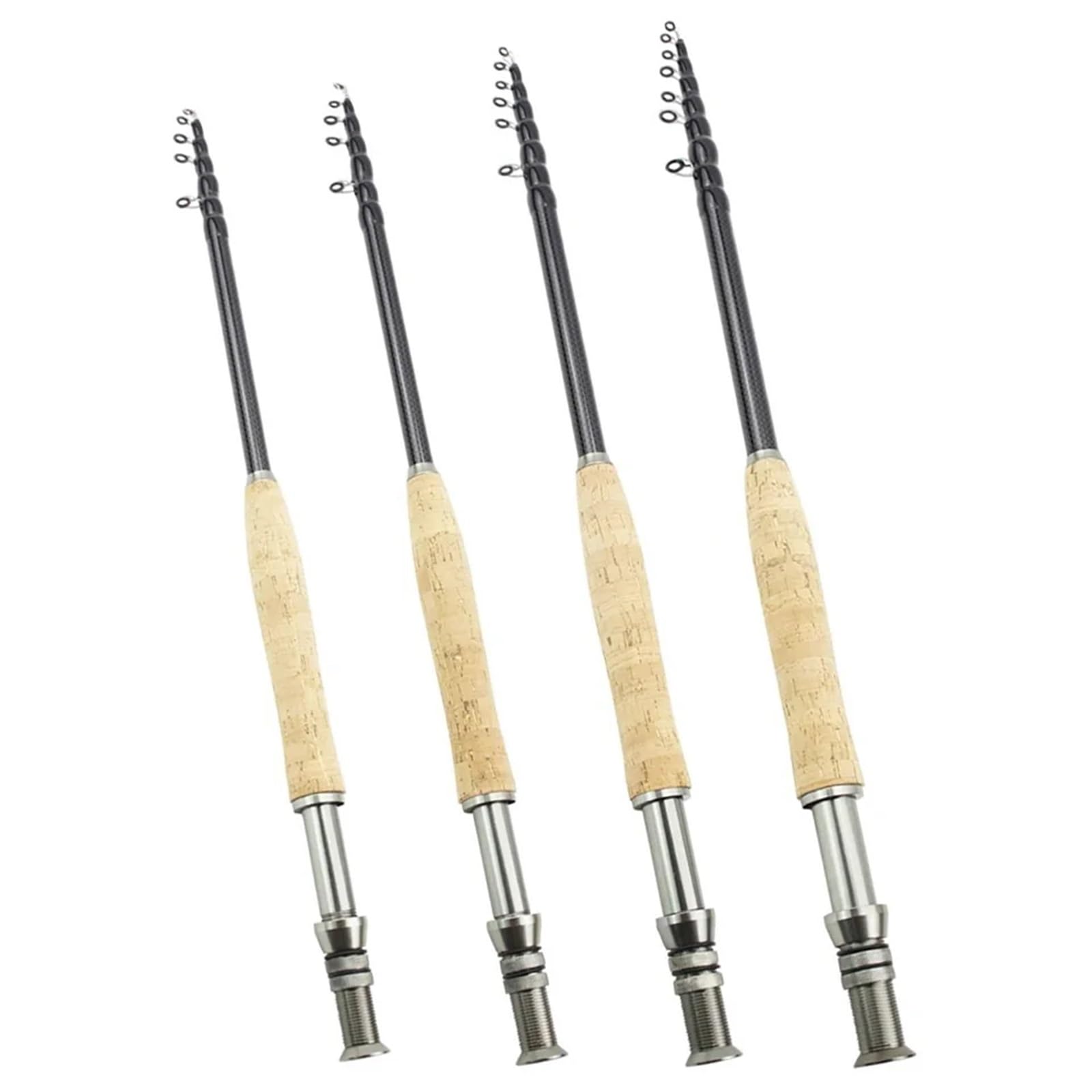 Canne a Peche Canne à pêche à la Mouche télescopique Portable en Carbone avec Base en métal de 2,1/3 m(2.4M)