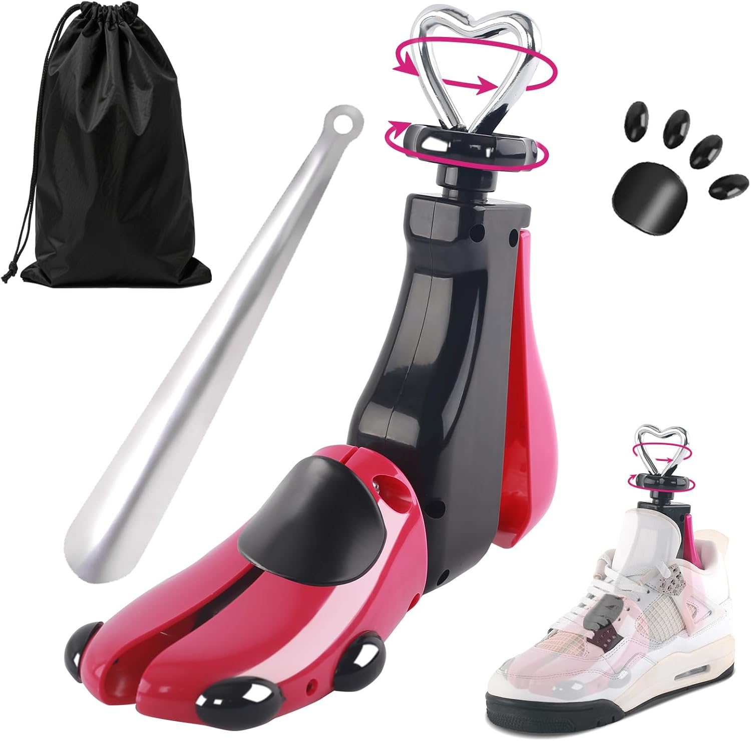 LANNEY Shoe Stretcher Women Men, Boot Stretchers 4-Way Shoe Tree Adjustable Widener Expander Unisex Boots Stretcher Wide Feet