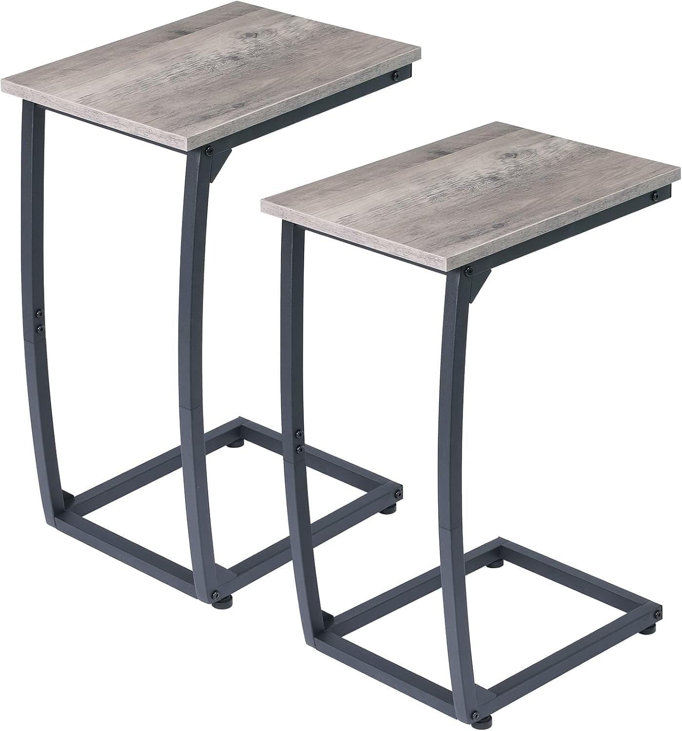 LAKEMID C-Shaped End-Table Set of 2 - Side Table for Couch,Curved Support Legs,TV Tray Table for Living Room Bedroom（Lvory） — image 1