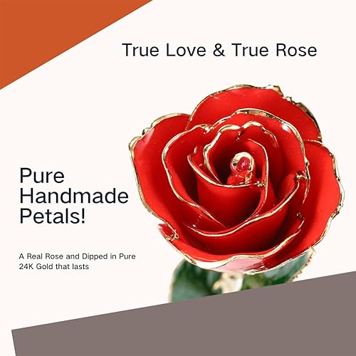 Miniatura 2 de Rosas de oro de 24 quilates, regalo de cumpleaños para esposa, rosa real bañada en oro, ideal para aniversario, día de San Valentín, día de la